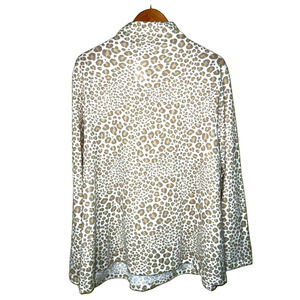 2X Vegan Cashmere Snow Leopard Ultra Soft SWEATER Mockneck Emily Daniels NEW